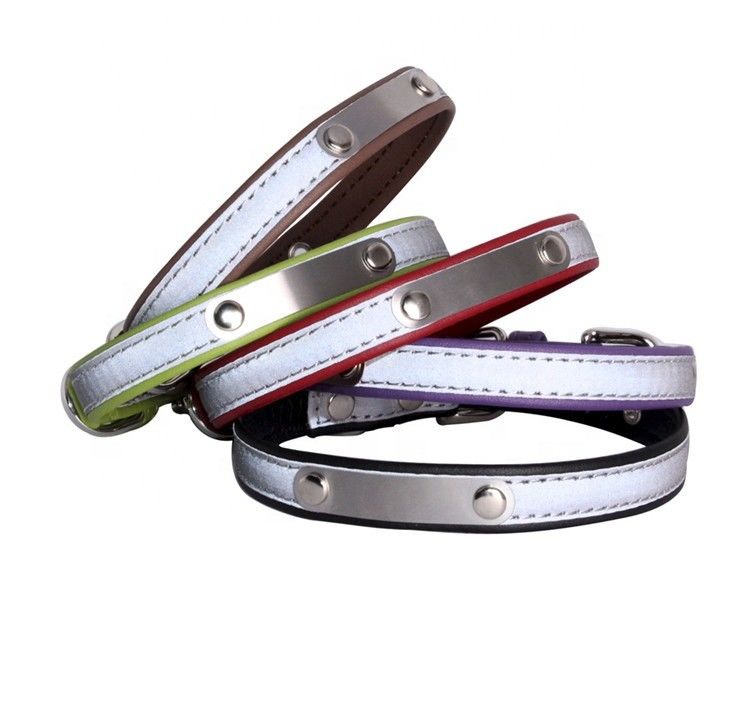 Reflektierender Hundehalsring, Doppelschicht-weiche lederne Haustier-Leine, Cat Dog Collar Leash Set