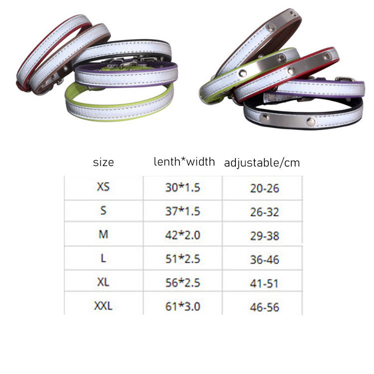 Reflektierender Hundehalsring, Doppelschicht-weiche lederne Haustier-Leine, Cat Dog Collar Leash Set