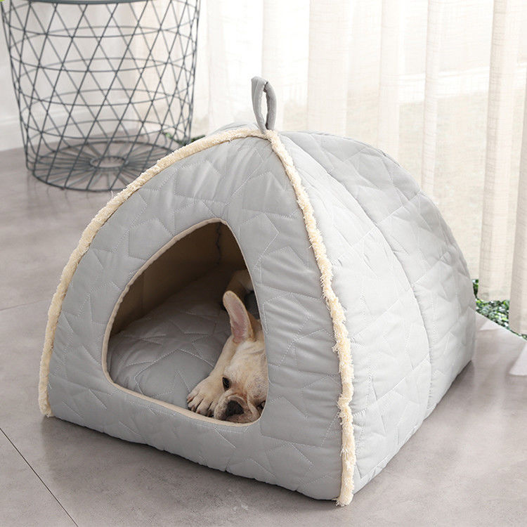 Plüsch-Haustier-Zelt mit Reißverschluss-abnehmbarer Mat Dog Bed With Non-Beleg-unterem Iglu Cat House Kennel