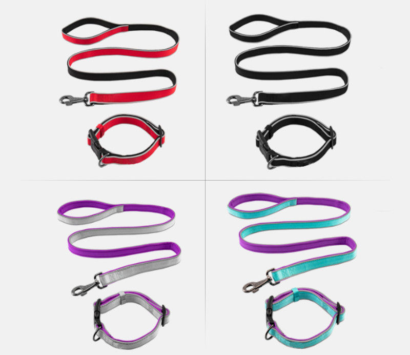 Reflektierender Breathable Nylonhundehalsring-innerer Schaum-starker Hundehalsring-und Leinen-Satz