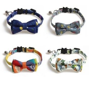 Justierbares Haustier Cat Collar Breakaway mit netter Fliege und Bell für Miezekatze und einige Welpen