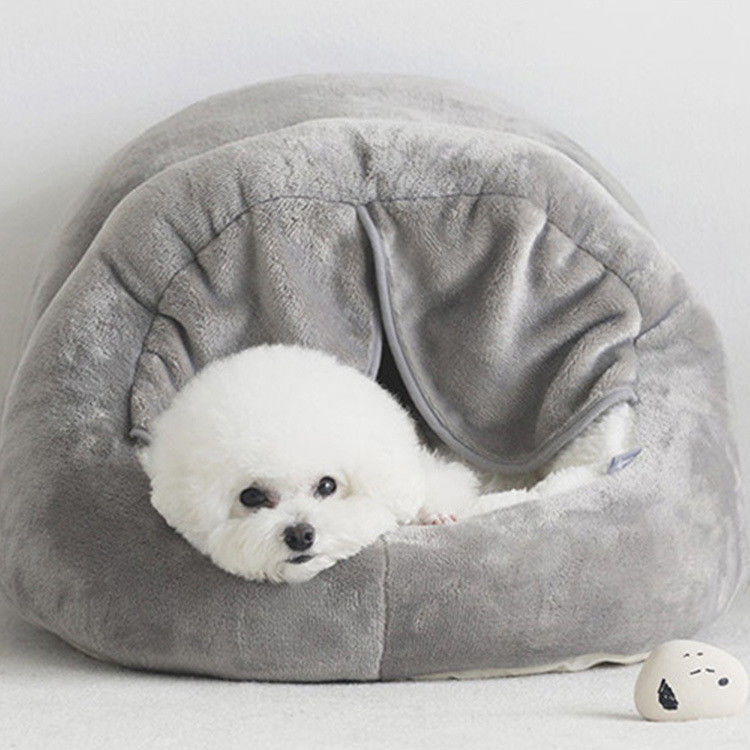 Geglaubtes Hunde-Bett-Haustier betten Luxus-Cat Cave Plush Yurt Door-Vorhang-bequeme halbgeschlossene Haustier-Hundehütte