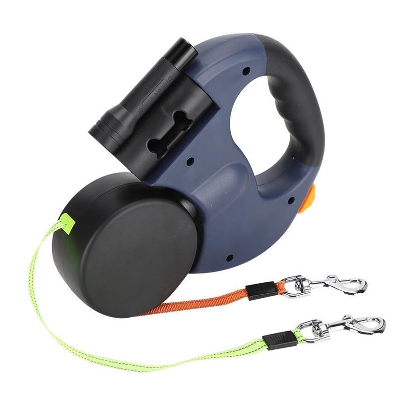 Reflektierende einziehbare Hundeverdoppelungleinen-elastischer Hochleistungsgurt mit LED-Taschenlampen-Heck-Taschen