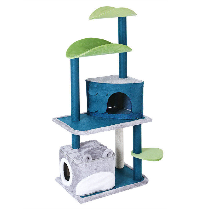 Sicherheits-deluxes Cat Climbing Frame Tree Multi-Niveau mit der Höhle, die Größe 61*41*132cm der Posten M verkratzt