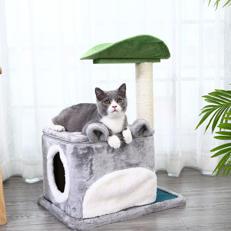 Sicherheits-deluxes Cat Climbing Frame Tree Multi-Niveau mit der Höhle, die Größe 61*41*132cm der Posten M verkratzt