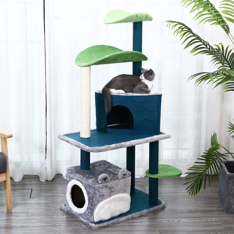 Sicherheits-deluxes Cat Climbing Frame Tree Multi-Niveau mit der Höhle, die Größe 61*41*132cm der Posten M verkratzt
