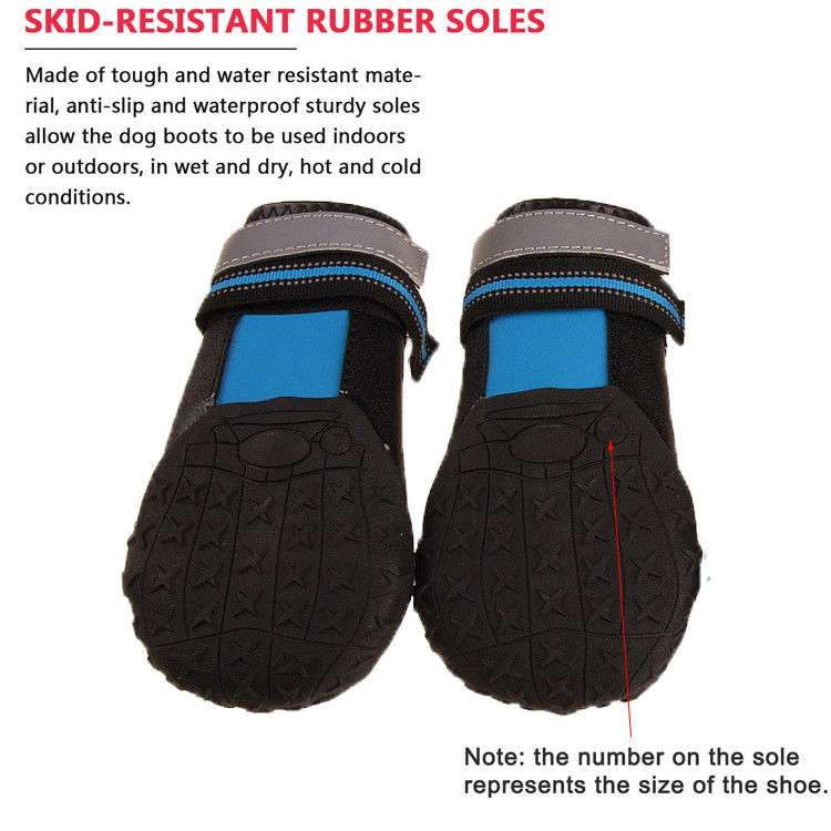 Opp-Taschen-Hundegehende Stiefel für Hunde mit Reflektorstreifen-schroffer Antibeleg-Sohle