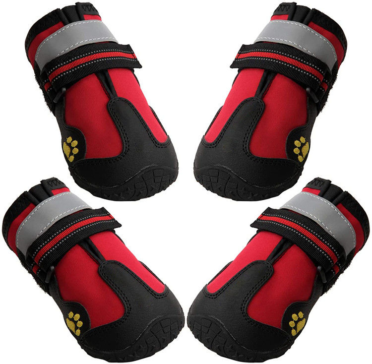 Opp-Taschen-Hundegehende Stiefel für Hunde mit Reflektorstreifen-schroffer Antibeleg-Sohle