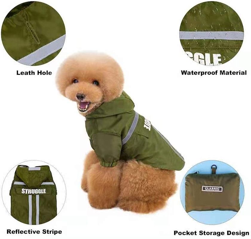 Reflektierender Haustier-Regenmantel-im Freien einzigartige leuchtende Regen-Jacken mit Speichertasche für Hunde