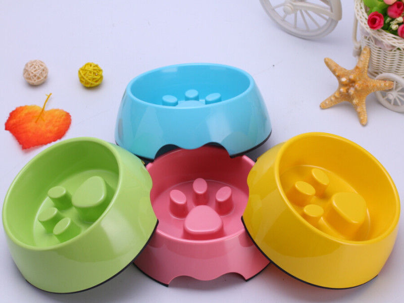 Gleiten Sie nicht Welpen-Schüssel Zufuhr des langsamen Spritzen-Wasser-Haustieres Essenscat bowl prevent cat food langsame
