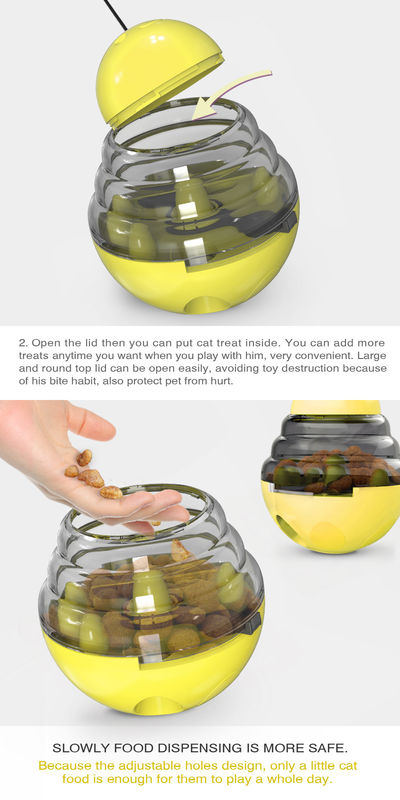 2 in 1 wechselwirkendem Cat Slow Feeder Ball Detachable-Trommel-Shaped Pet Treat-Ball
