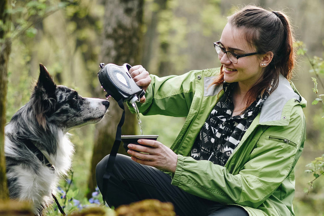 Zusammenklappbarer Hundeleinen-Wasser-Flasche ABS Gegendrehplastik