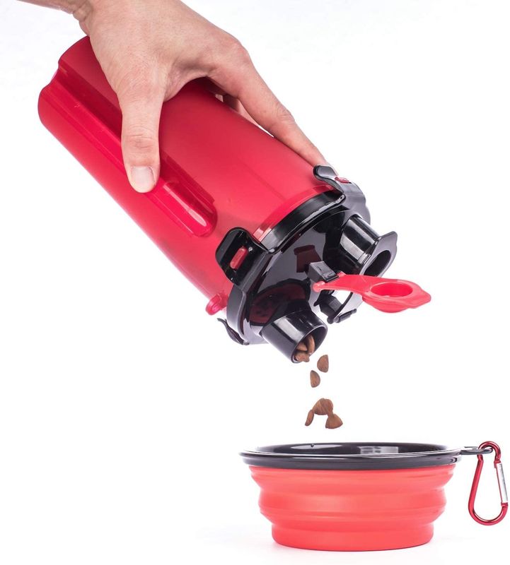 Lecken Sie Beweis BSCI 2 in 1 Hundewasser-Flasche mit 2 Silikon-faltbaren Schüsseln 