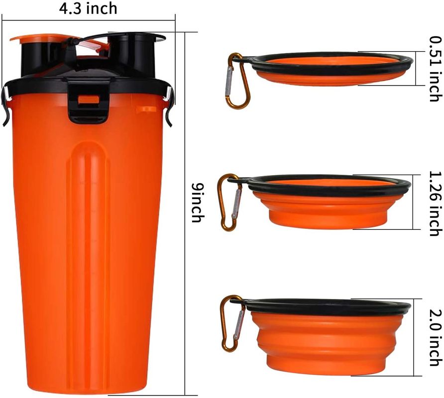 Zusammenklappbare Reise-Wasser-Schüssel-Flasche des Hund2 für tragbare Haustier-Wasser-Flasche im Freien 12oz