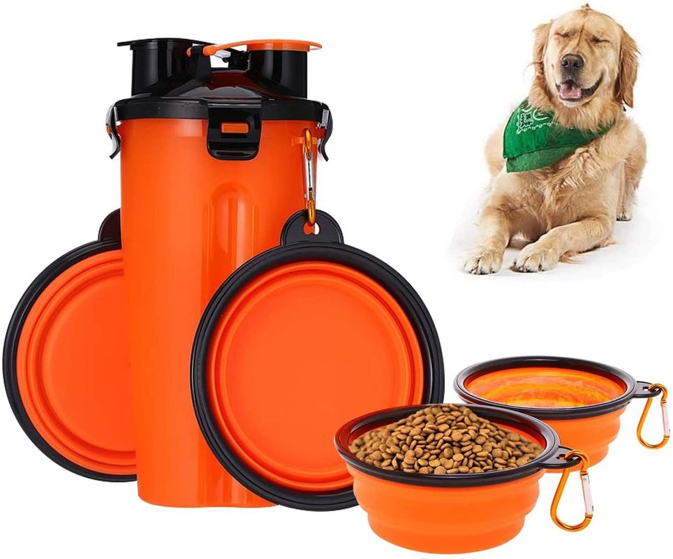 Zusammenklappbare Reise-Wasser-Schüssel-Flasche des Hund2 für tragbare Haustier-Wasser-Flasche im Freien 12oz