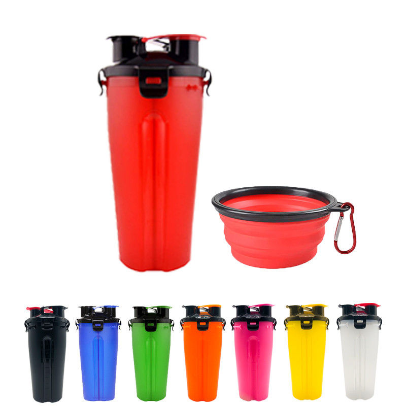Tragbare Wasser-Nahrungsmittelflaschen-zusammenklappbare Schüsseln Carabiners des Schoßhund-350ml