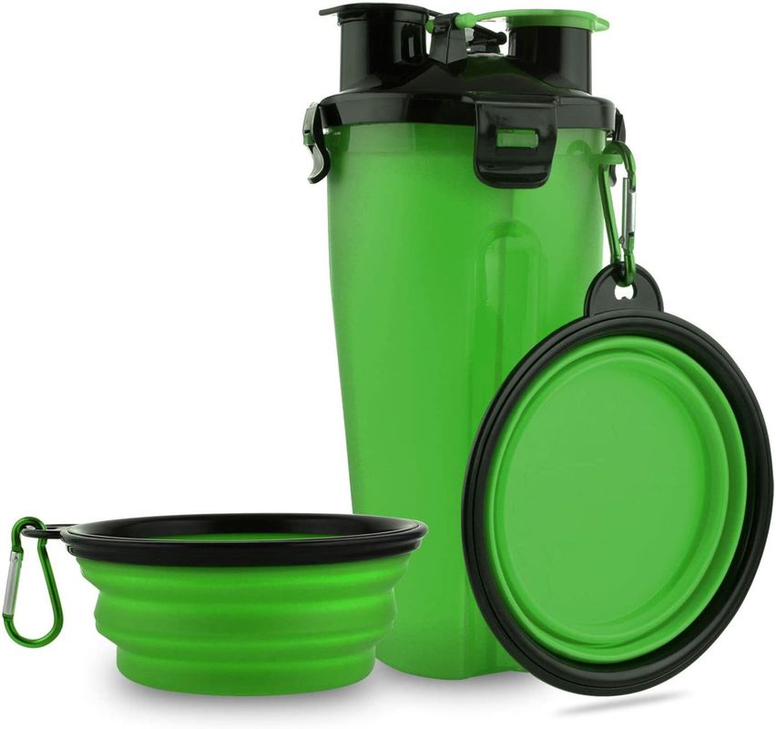Tragbare Wasser-Nahrungsmittelflaschen-zusammenklappbare Schüsseln Carabiners des Schoßhund-350ml