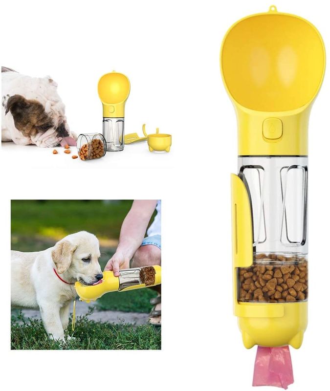 Multifunktions2 in 1 Hundetragbarer Welpen-Wasser-Flasche mit Nahrungsmittelkasten-Schaufel-Abfall-Taschen