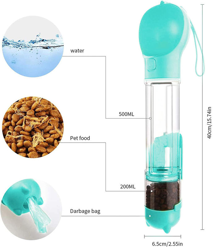 4 in 1 Reise-Wasser des Hund500ml füllt Leck-Beweis-Hundewasser-Nahrungsmittelzufuhr ab