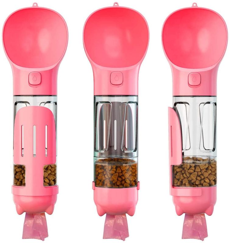 4 in 1 Wasser-Flasche des Hund300ml mit Nahrungsmittelwasser-Speicher-faltbarer Hundewasser-Flasche