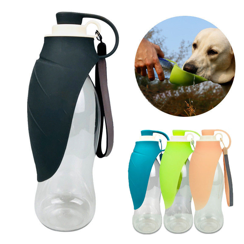 Silikon-Hundewasser-Flaschen-Hundetrinkflaschen des Blatt-580ml faltbare für das reisende Wandern