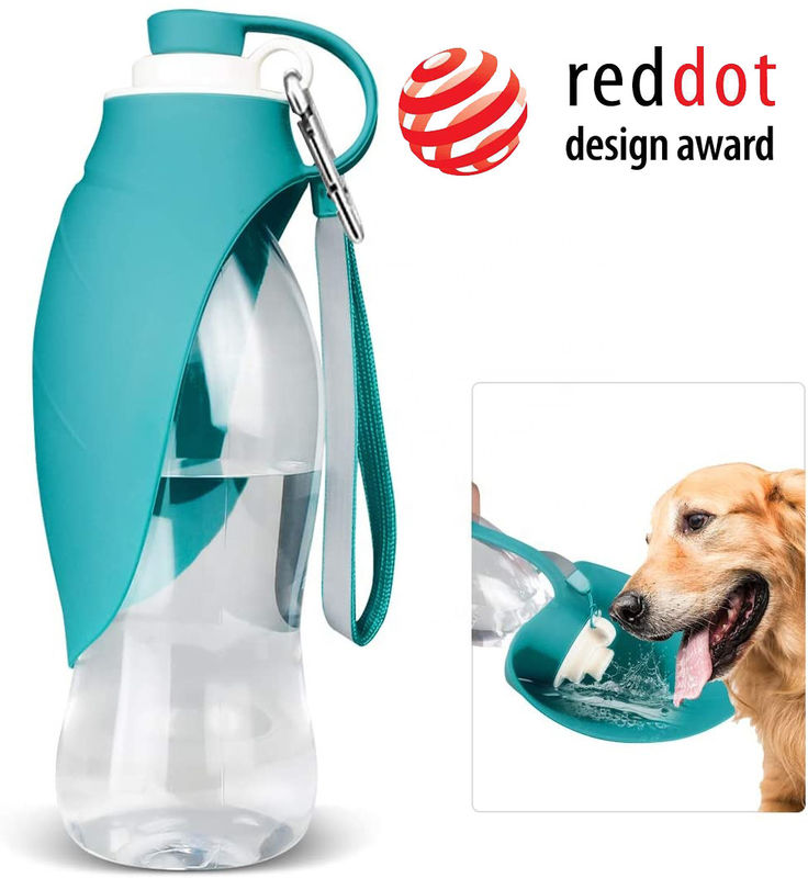 Zusammenklappbare freundliche Blatt-Form Silikon-Hundewasser-Flasche Eco