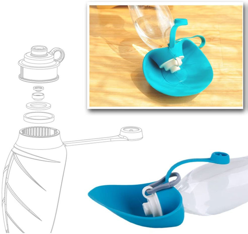 Zusammenklappbare freundliche Blatt-Form Silikon-Hundewasser-Flasche Eco