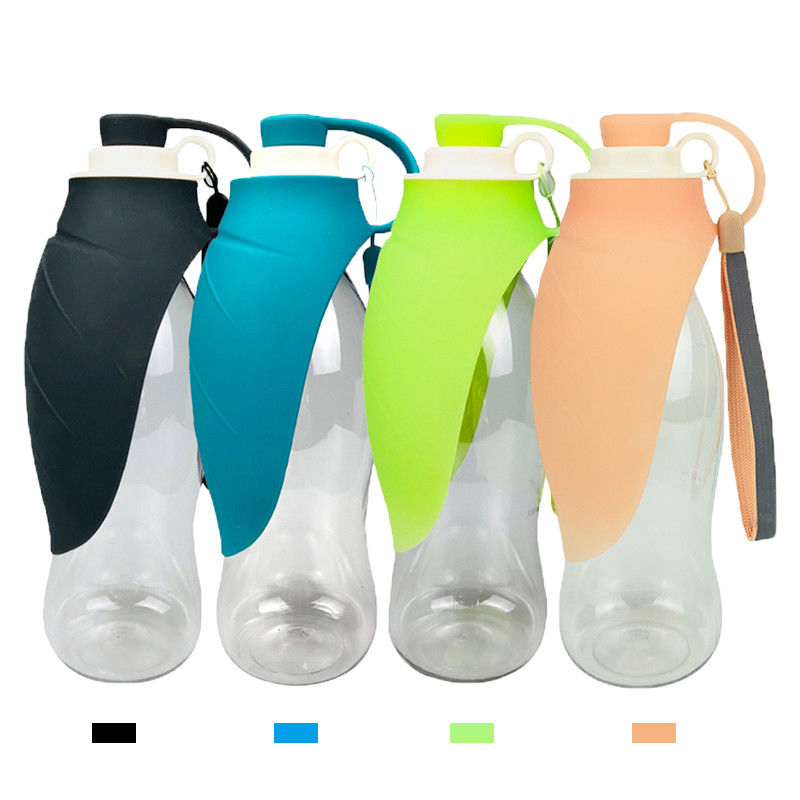 Tragbare Silikon-Hundewasser-Flasche mit zusammenklappbarer Schüssel