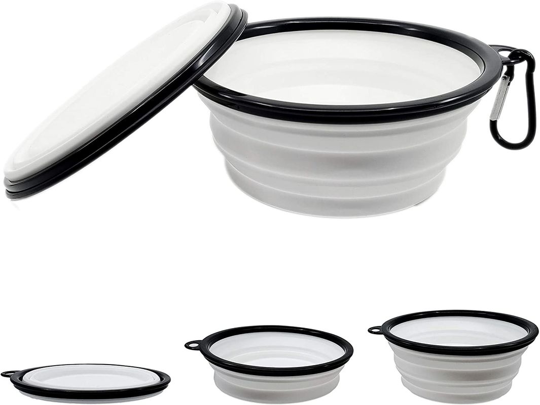 Faltbare Hundewasser-Schüssel-zusammenklappbares dehnbares mit freier tragbarer Hundefutter-Schüssel Carabiner BPA