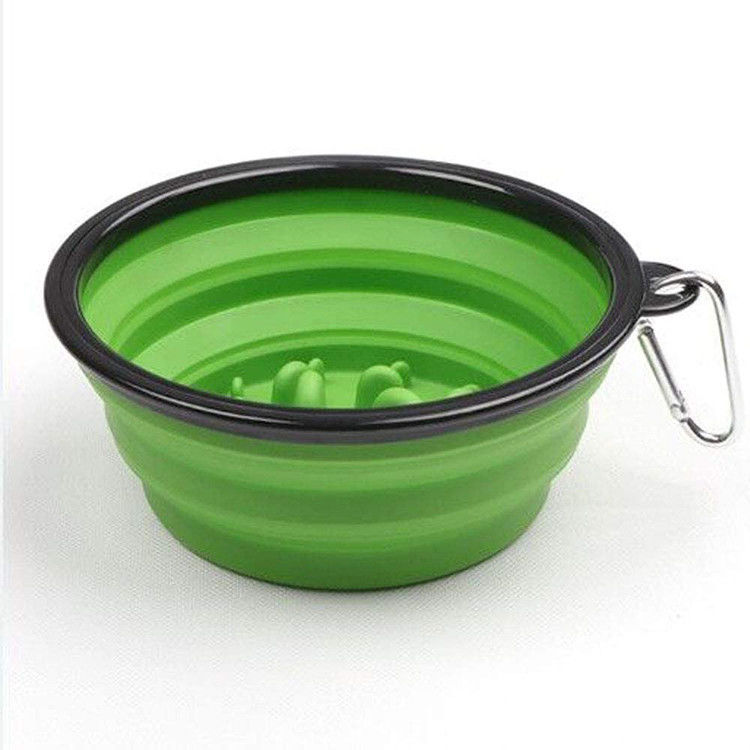 Freier langsamer einziehender zusammenklappbarer Wasser-Teller BPA für Hunde reisendes 350ml