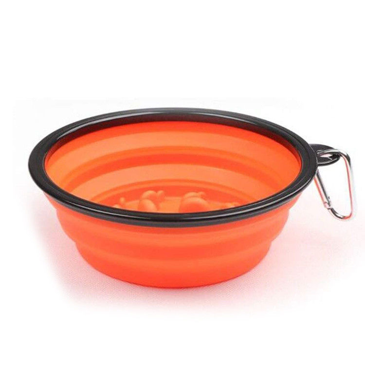 Langsamer Zufuhr-großer Hundezusammenklappbare Schüssel 4 Schalen 35oz BPA freie faltende Hundewasser-Schüssel-